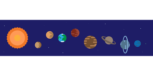 Free space sun mercury illustration