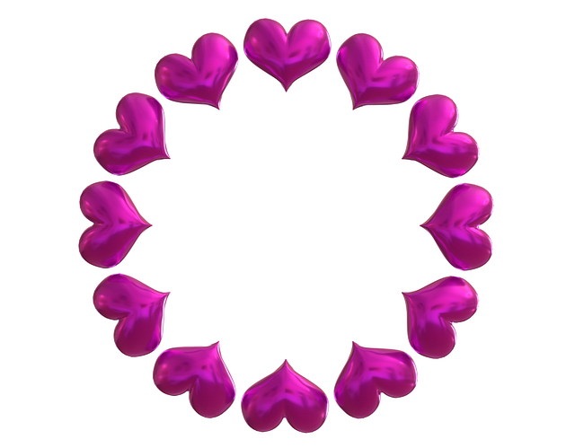 Free hearts pink round illustration