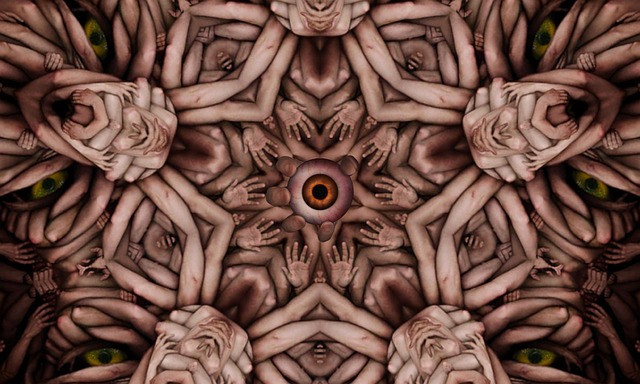 Free hands eye pattern illustration