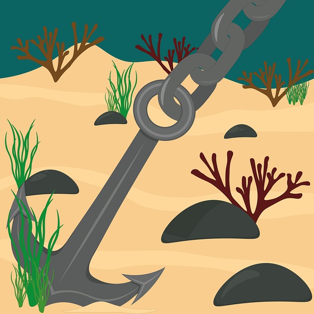 Free anchor underwater sea illustration