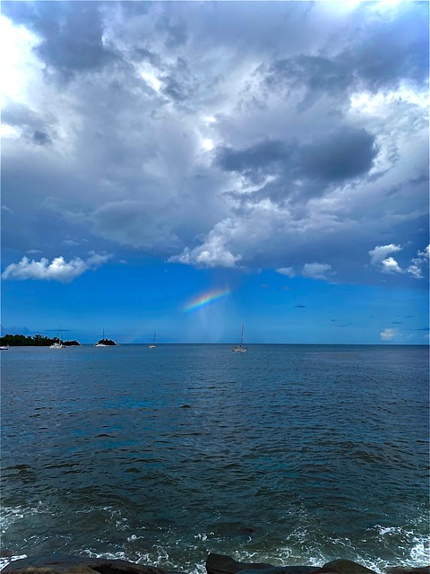 Arco Íris, Mar, Oceano, Barco, Céu