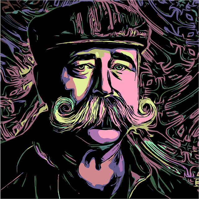 Free man mustache portrait vector