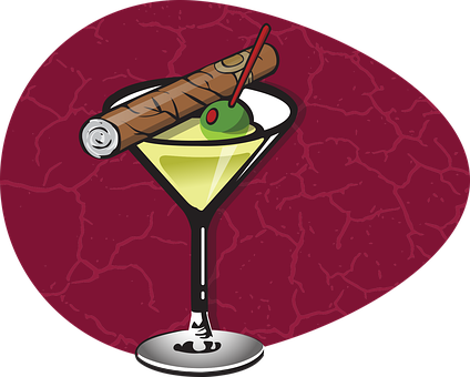 Free Martini Olive vector and picture