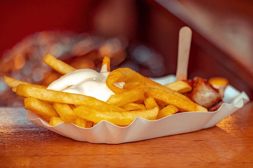 Pommes, Lebensmittel, Essen, Bratwurst
