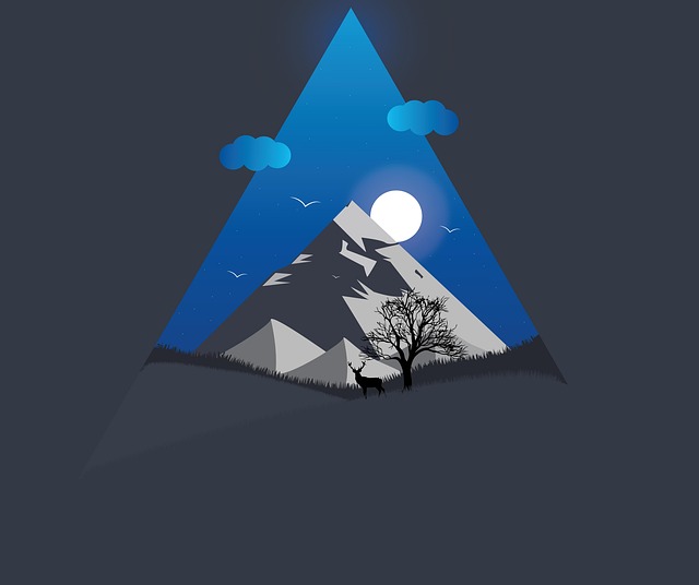 Free triangle night sky moon illustration
