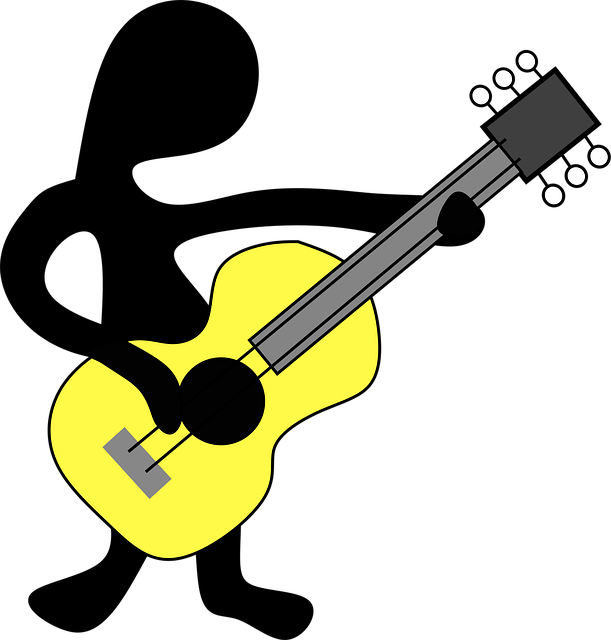 Free man music guitar vector
