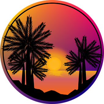 Free Palm Tree Beach illustration and picture