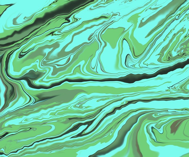 Free waves marbled abstract illustration