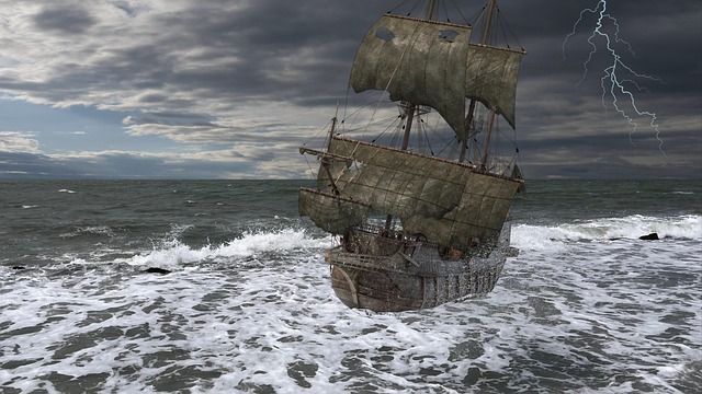 Free surf ship cliffs illustration