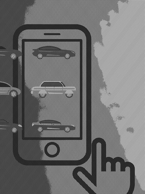Free transport by application taxi uber illustration