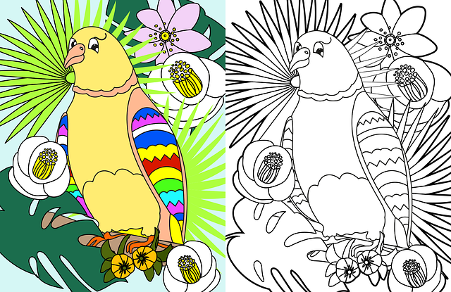 Free bird beautiful flowers flowers vector