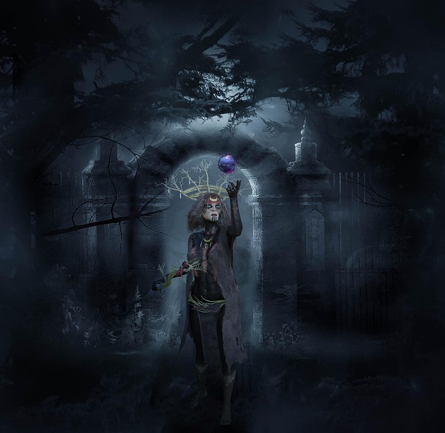 Free wizard gateway dark illustration