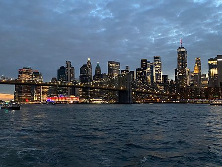 New York City, Skyline, Abendlicht