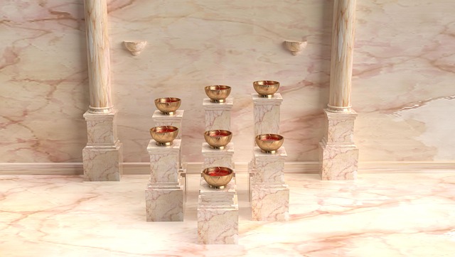 Free church pillars altar illustration