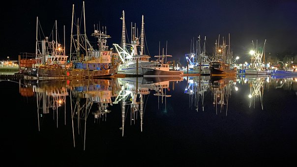 Free Night Boat photo and picture