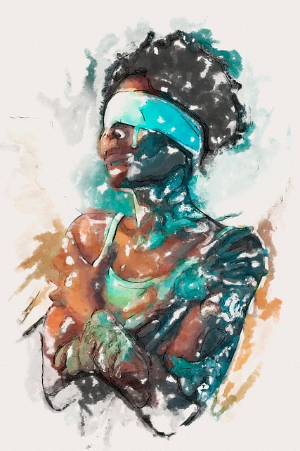 Free woman blindfold fantasy illustration