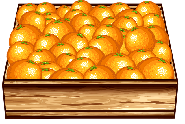 Free orange crate fruit illustration