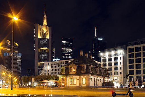 Frankfurt, Nat, Bank, Natteliv