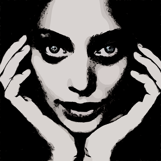 Free face woman shadows vector