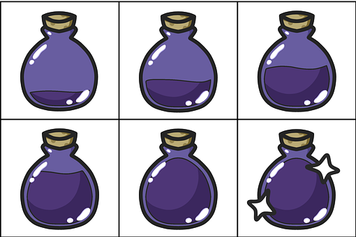 Flasche, Trank, Abzeichen, Lila, Violett