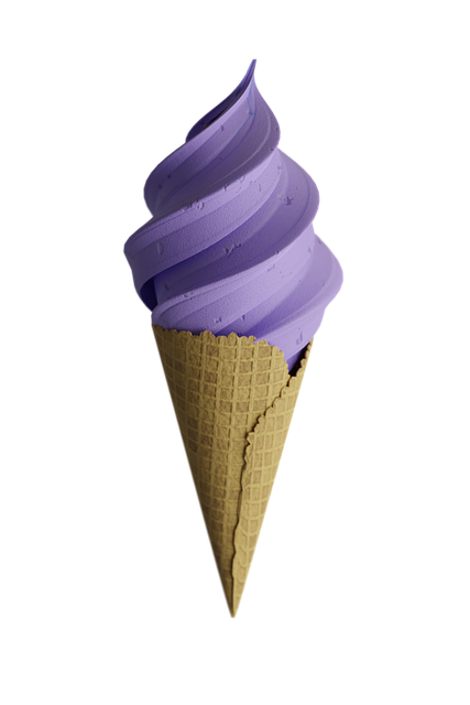 Free ice cream blueberry cone illustration