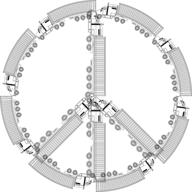 Free truck peace sign symbol illustration
