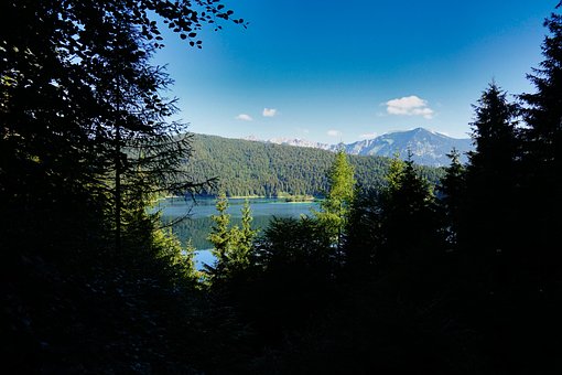Eibsee, Lago, Natureza, Panorama, Nuvens