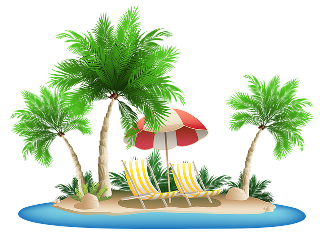 Free beach island summer illustration