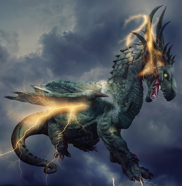 Free dragon lightning nature illustration