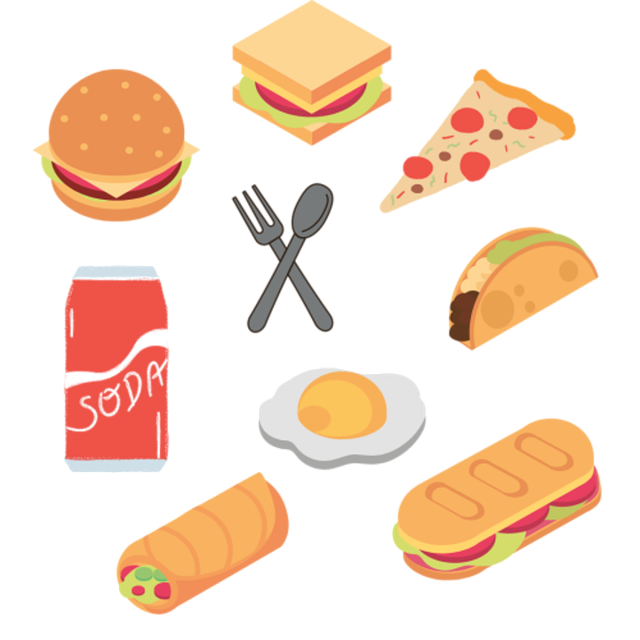 Free fastfood food drawing illustration