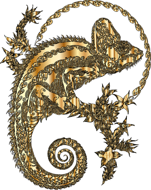 Free chameleon lizard nature illustration