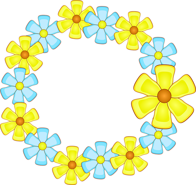 Free flower garland floral frame decor illustration