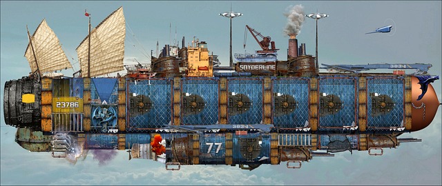 Luftskib, Steampunk, Fantasi, Dieselpunk