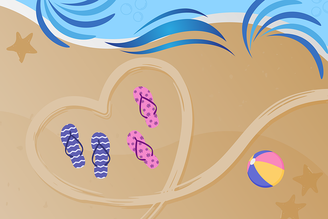 Free beach sea surfing illustration