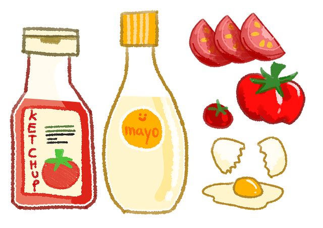 Free ketchup mayonnaise food illustration
