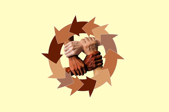 Free hands team united illustration