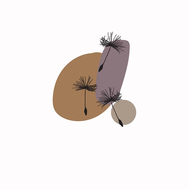 Free bohemian dandelion flowers illustration