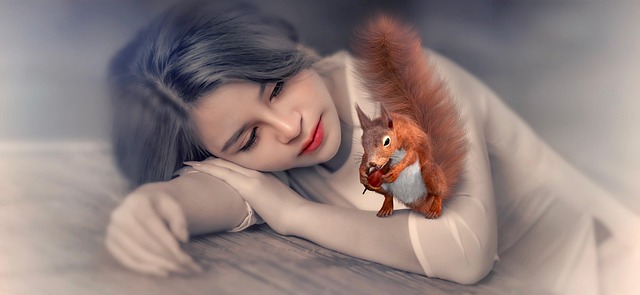 Free fantastic squirrel girl illustration