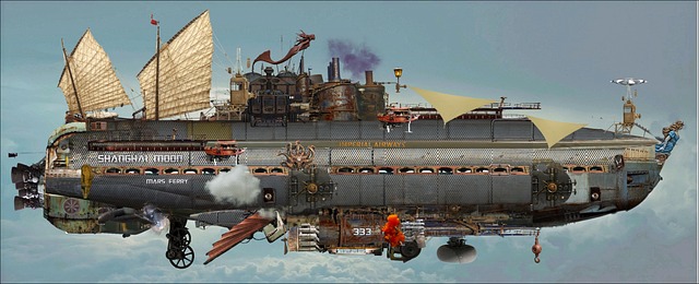 Luftskib, Steampunk, Fantasi, Dieselpunk