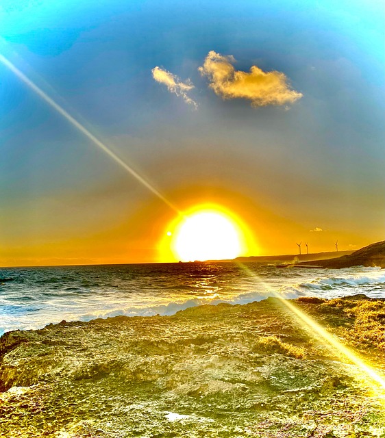 Horizonte, Mar, Sol, Levantar, Dawn