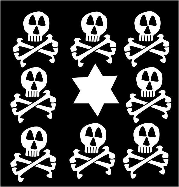Free skeleton star of david holocaust vector