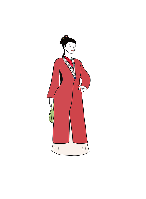 Free chinese woman hanfu ancient clothing illustration