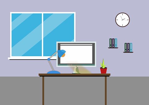 Rom, Kontor, Skrivebordet, Flat, Design