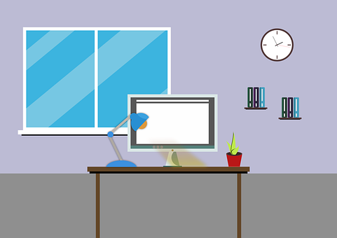 Rom, Kontor, Skrivebordet, Flat, Design