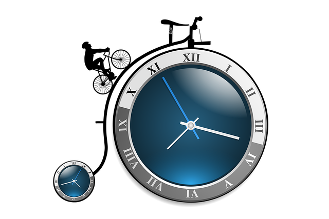 Free time clock cyclist illustration