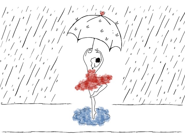 Free rain dancer umbrella illustration