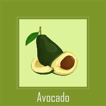 Avocado, Obst, Grüner Hintergrund