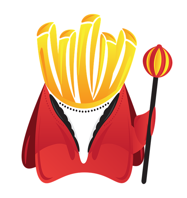 Free fries chips restaurant vector