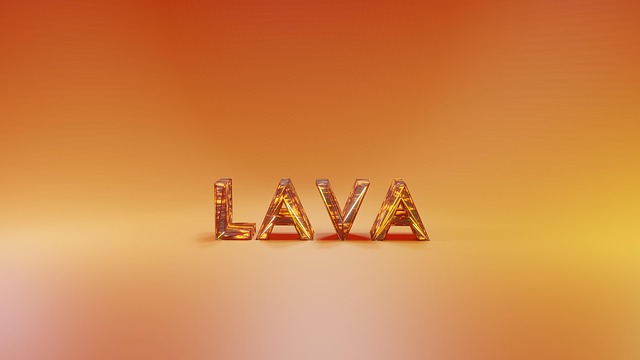 Free lava text orange background illustration