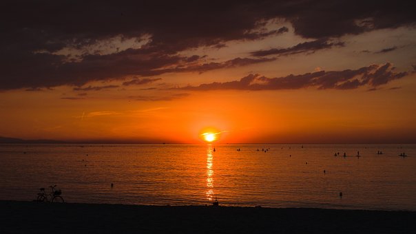 Sonnenaufgang, Himmel, Wolken, Reflexion